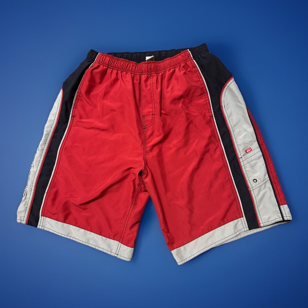 QUIKSILVER‎ Mens Swimming Shorts Large  Multicoloured Striped Polyester